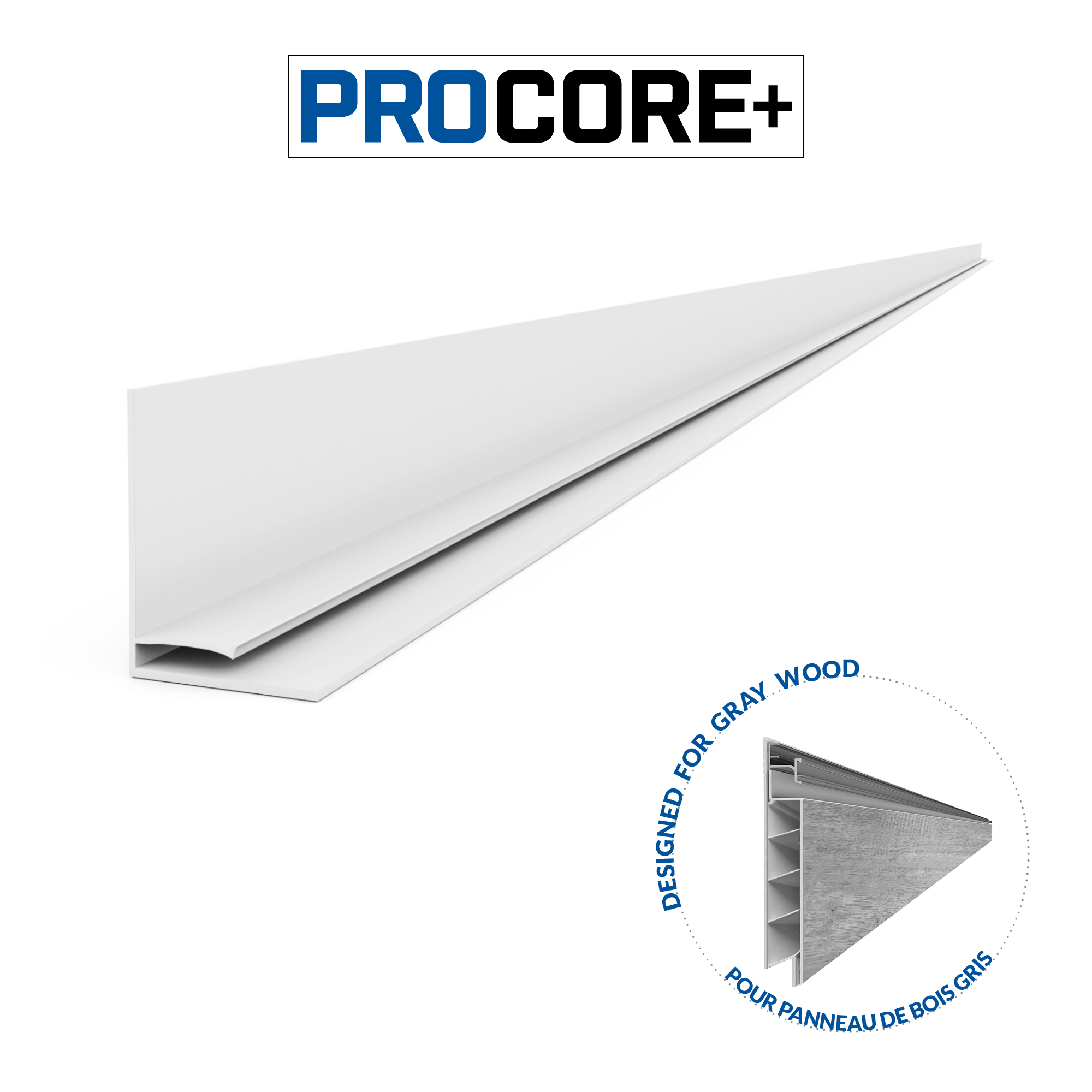 8 ft. PROCORE PLUS Gray Wood PVC Top Trim Pack