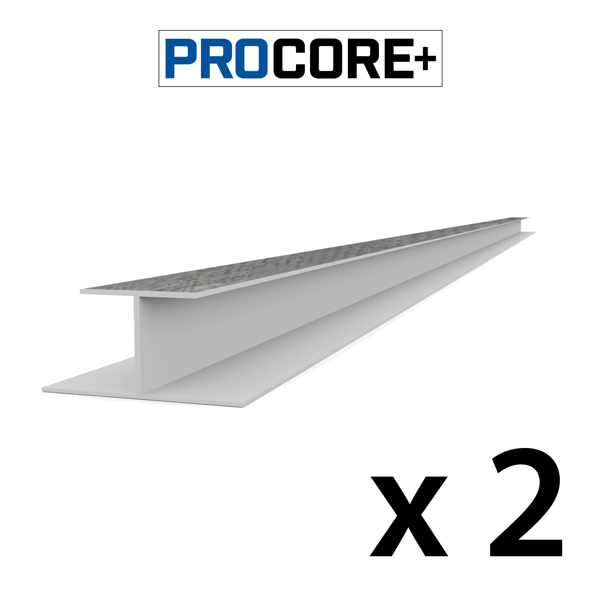 8 ft. PROCORE PLUS Gray Wood PVC H-Trim Pack