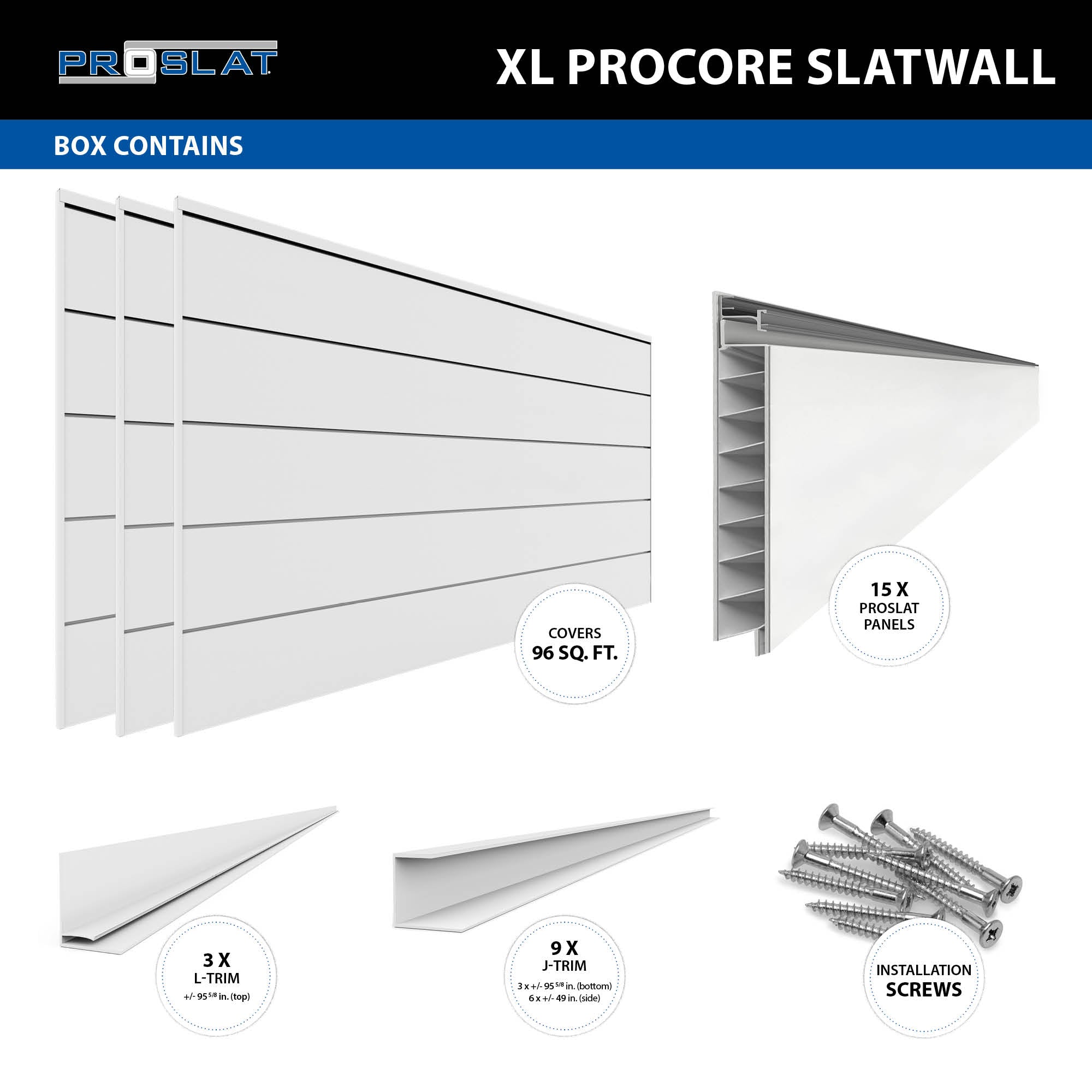 Panneaux PROCORE XL 4 pi x 8 pi – Ensemble de 3 (96 pieds carrés)