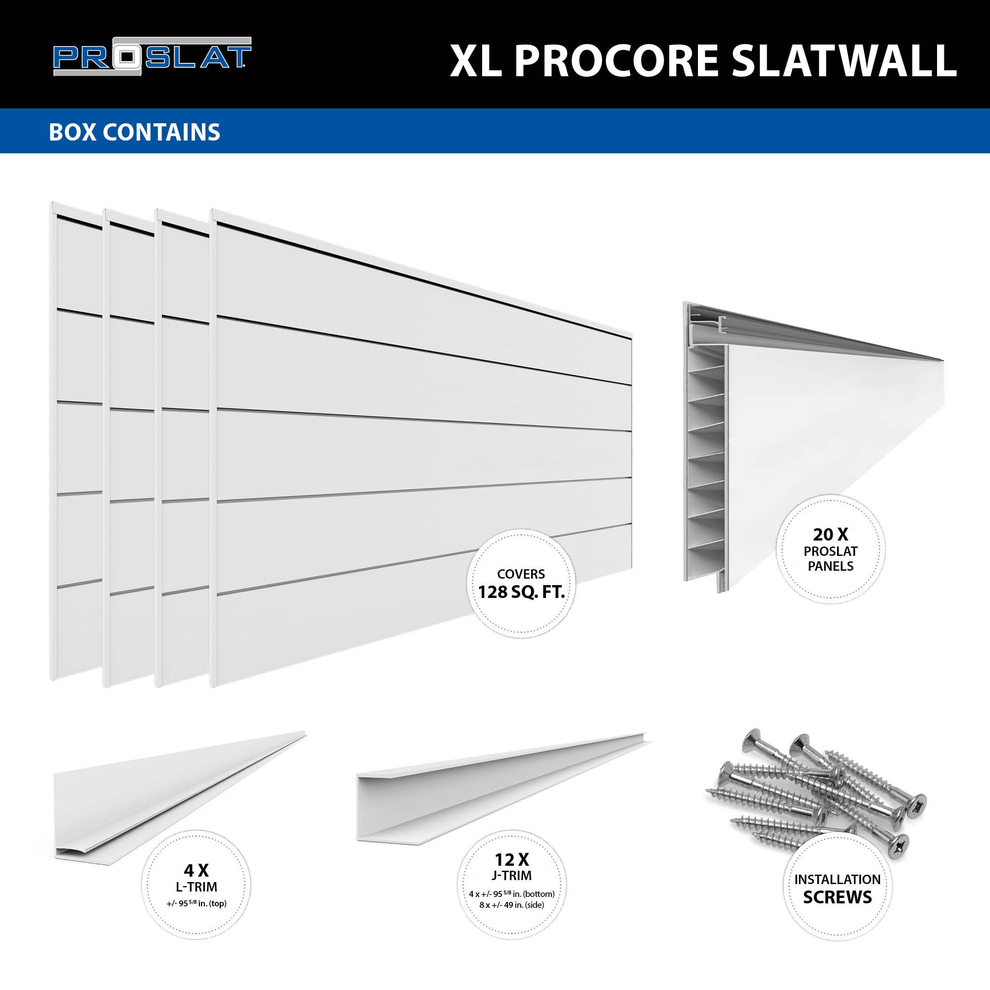 Panneaux PROCORE XL 4 pi x 8 pi – Ensemble de 4 (128 pieds carrés)