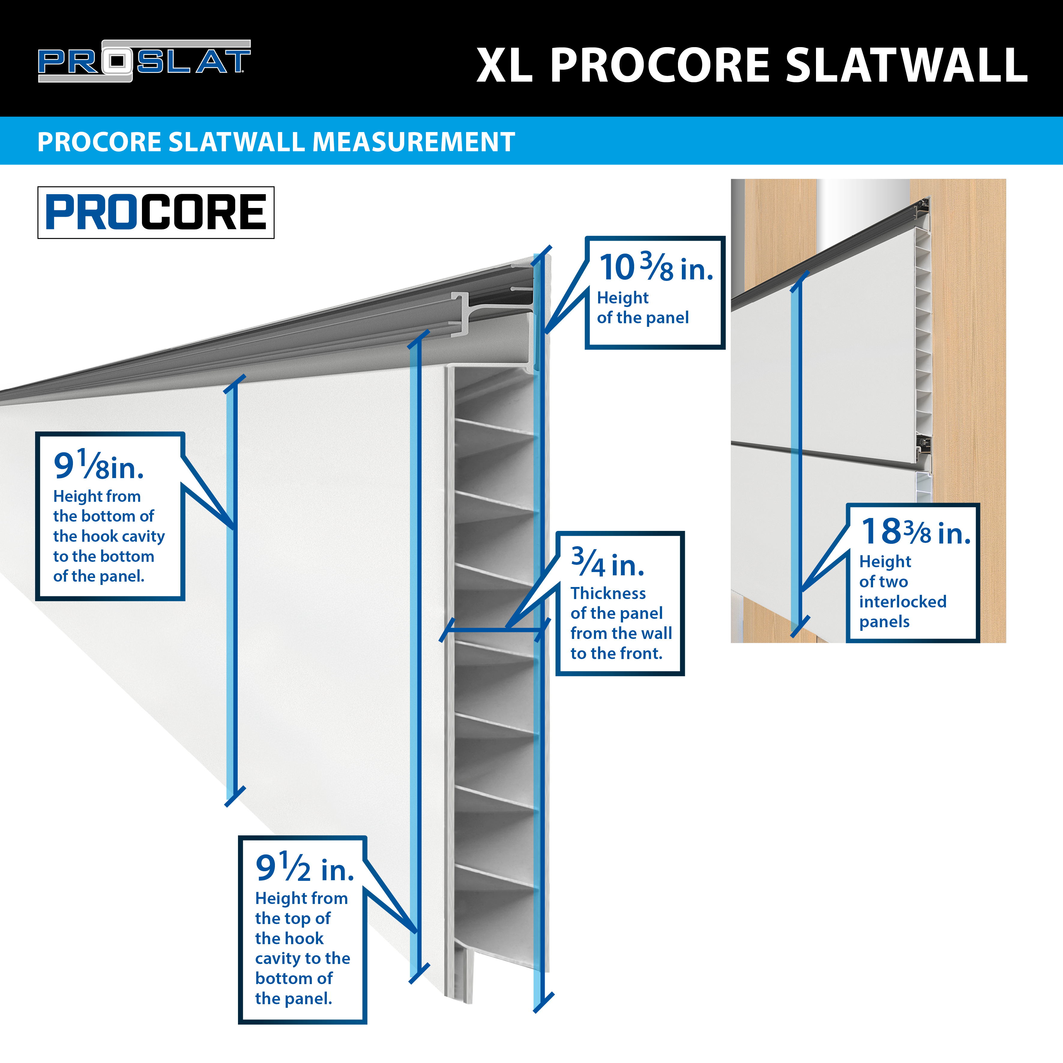 Panneaux PROCORE XL 4 pi x 8 pi – Ensemble de 2 (128 pieds carrés)