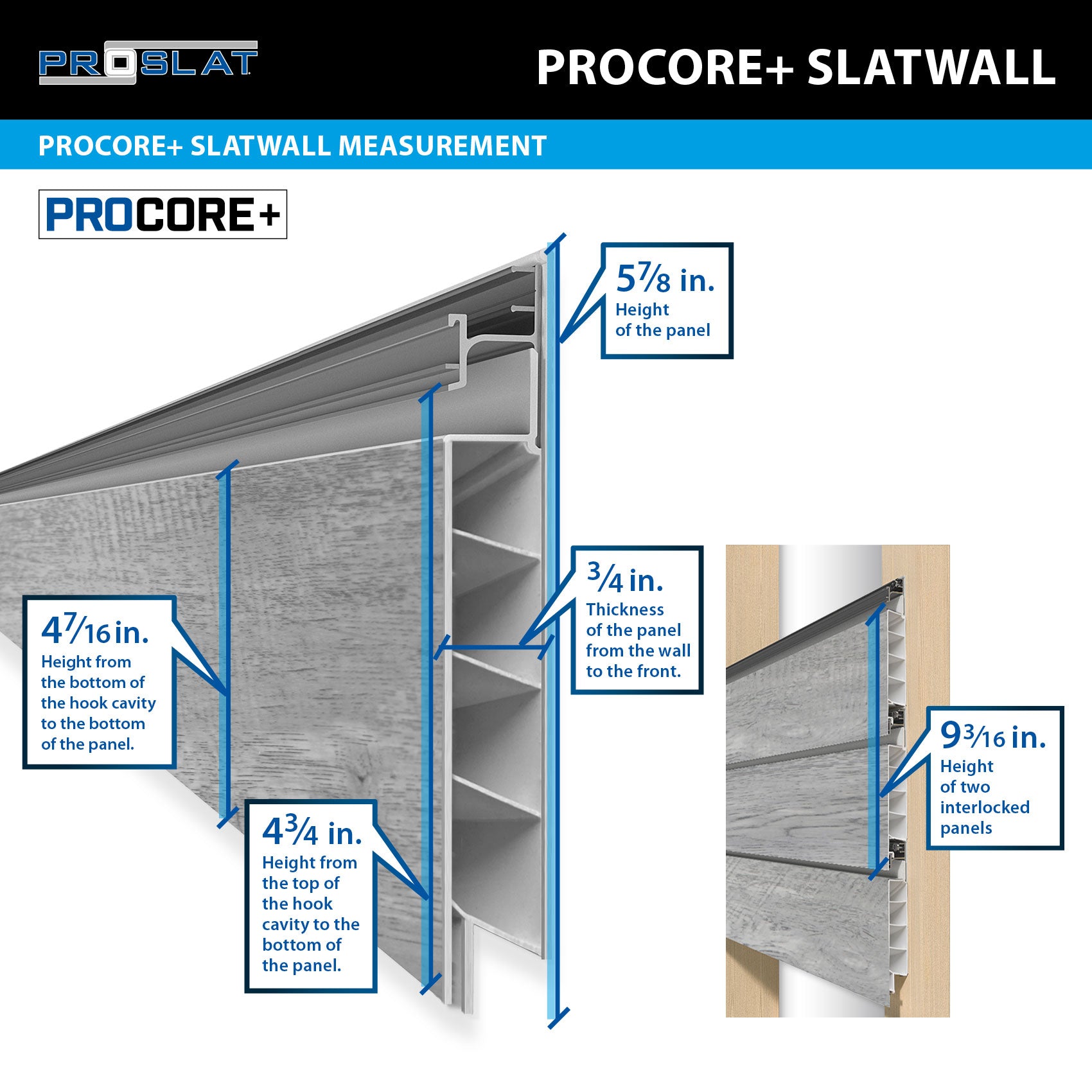 PROCORE PLUS Gray Wood Slatwall Mini Bundle