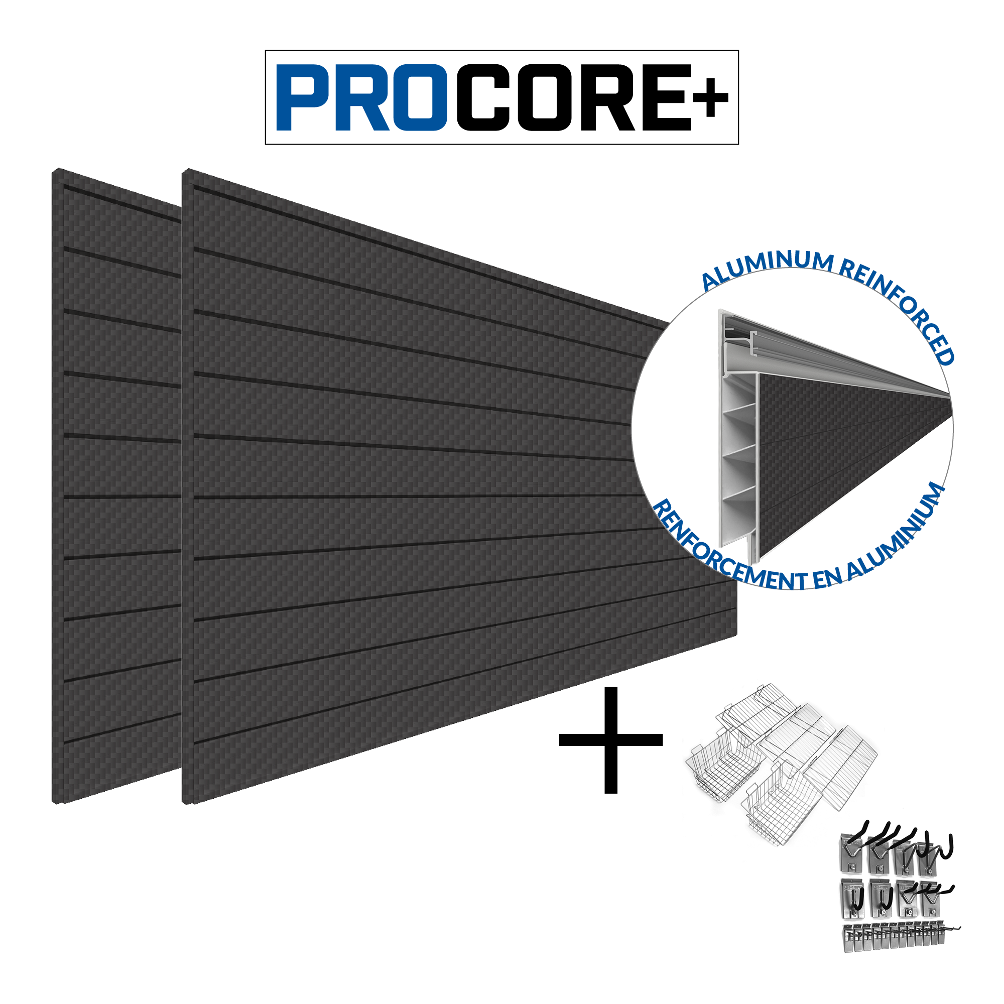 PROCORE PLUS Black Carbon Fiber Slatwall Ultimate Bundle