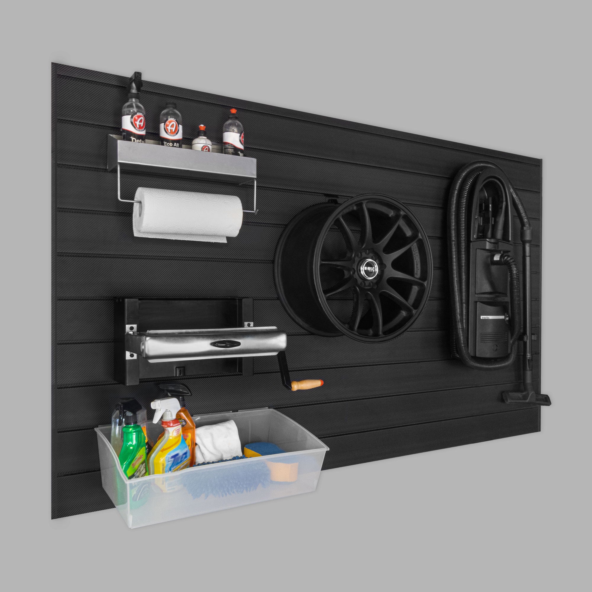 8 ft. x 4 ft. PROCORE PLUS Black Carbon Fiber PVC Slatwall – 2 Pack 64 sq ft