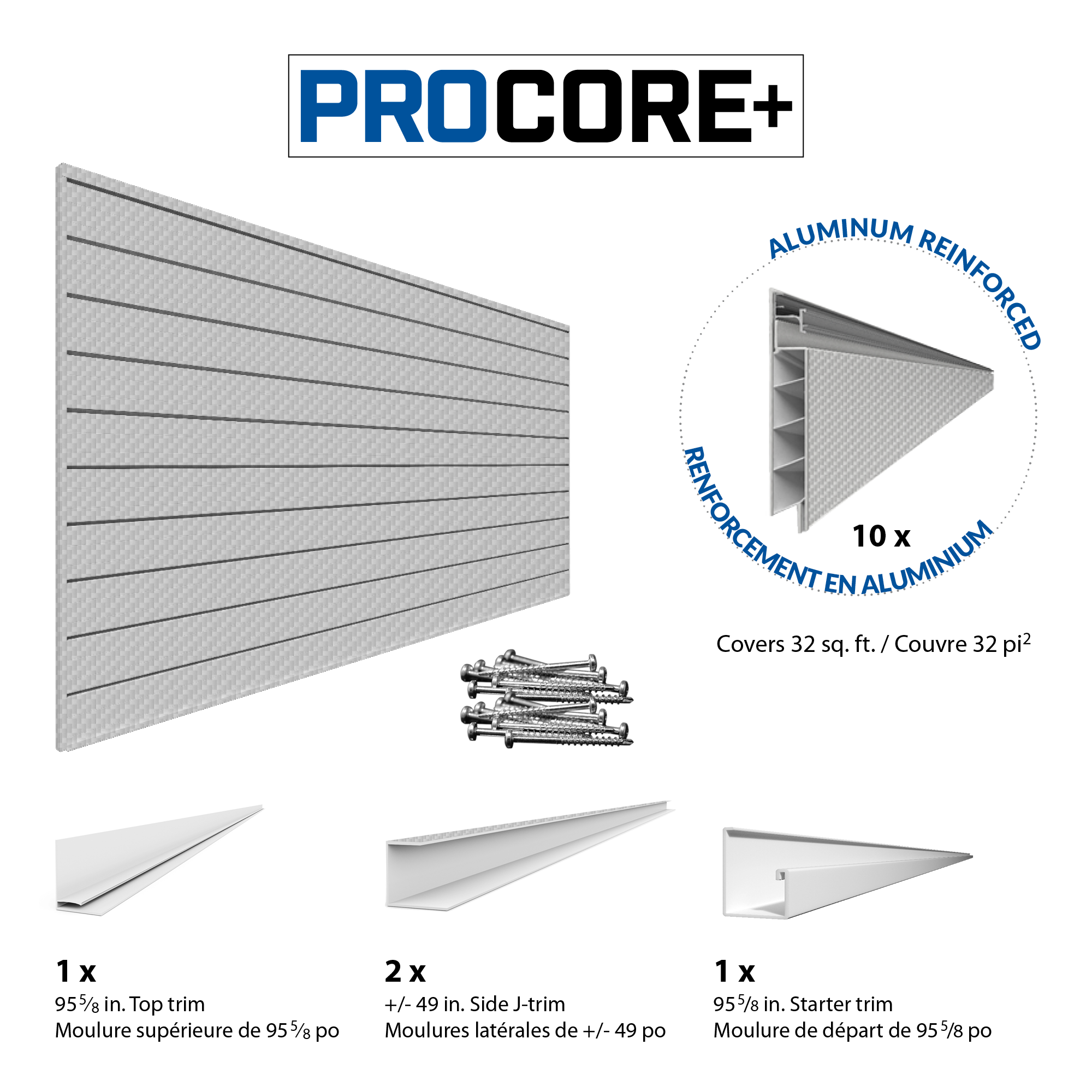 PROCORE PLUS Silver Grey Carbon Fiber Slatwall Mini Bundle