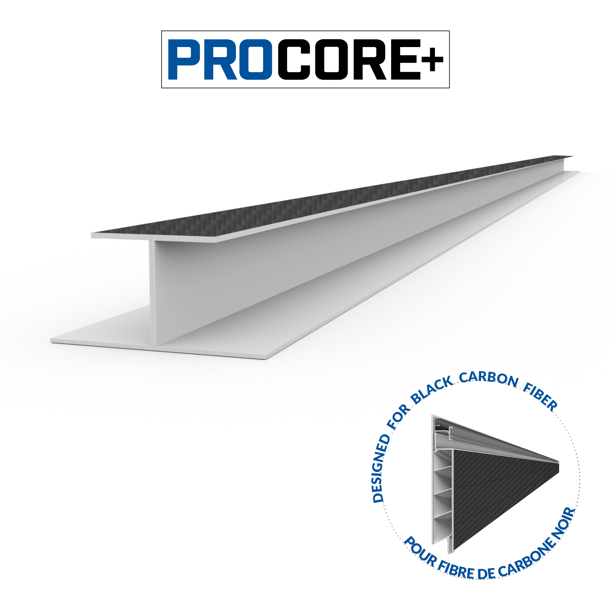 8 ft. PROCORE PLUS Black carbon fiber PVC H-Trim Pack