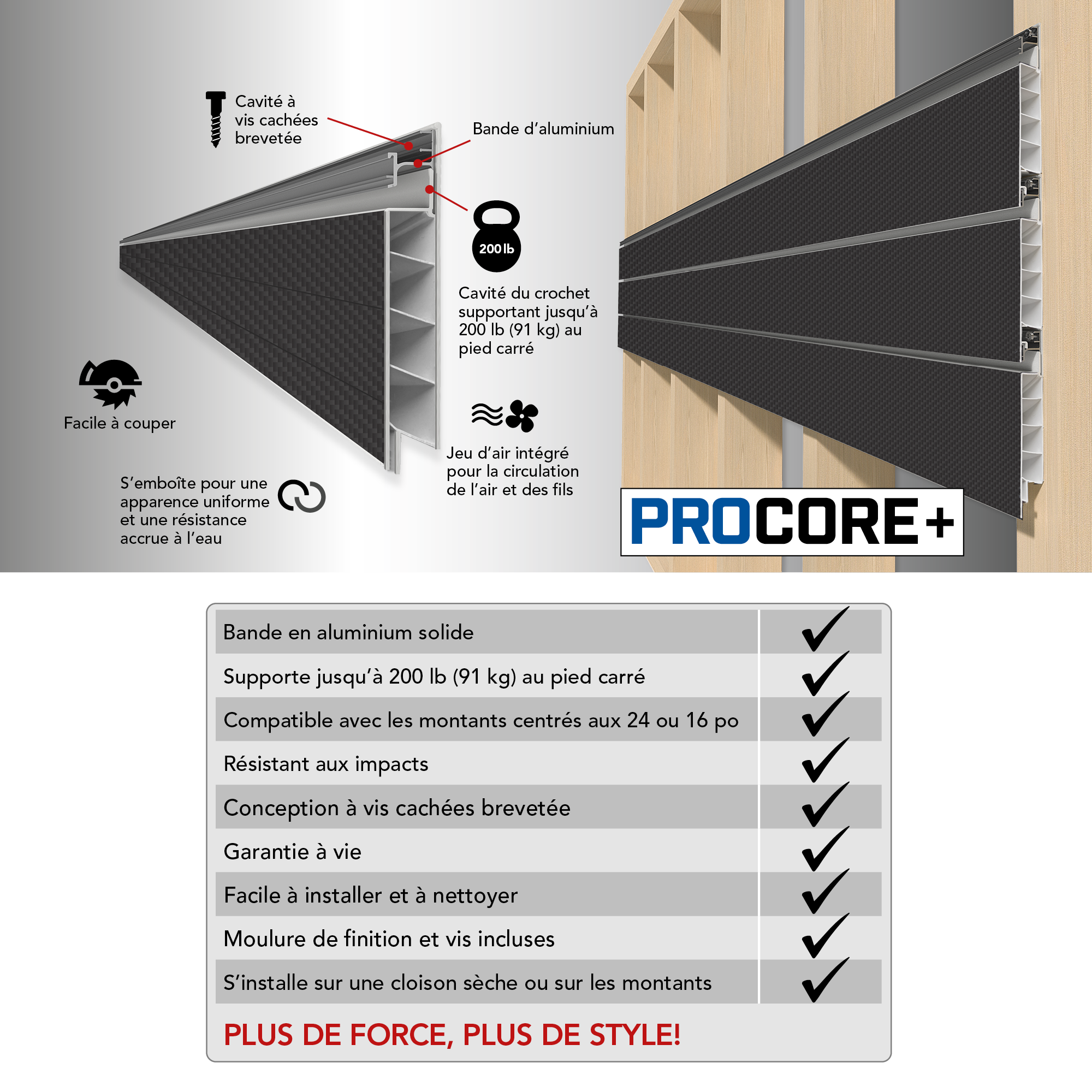 PROCORE PLUS Black Carbon Fiber Slatwall Ultimate Bundle