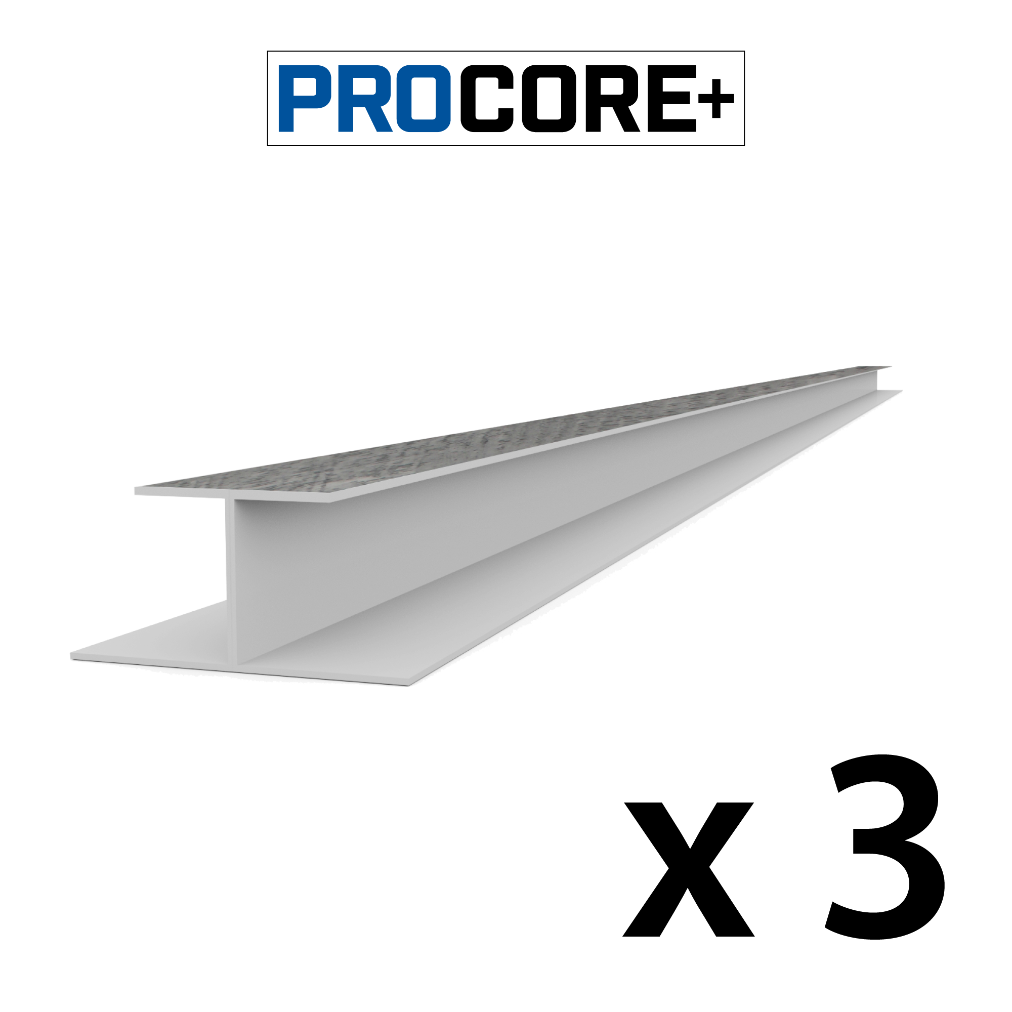 8 ft. PROCORE+ Gray Wood PVC H-Trim Pack