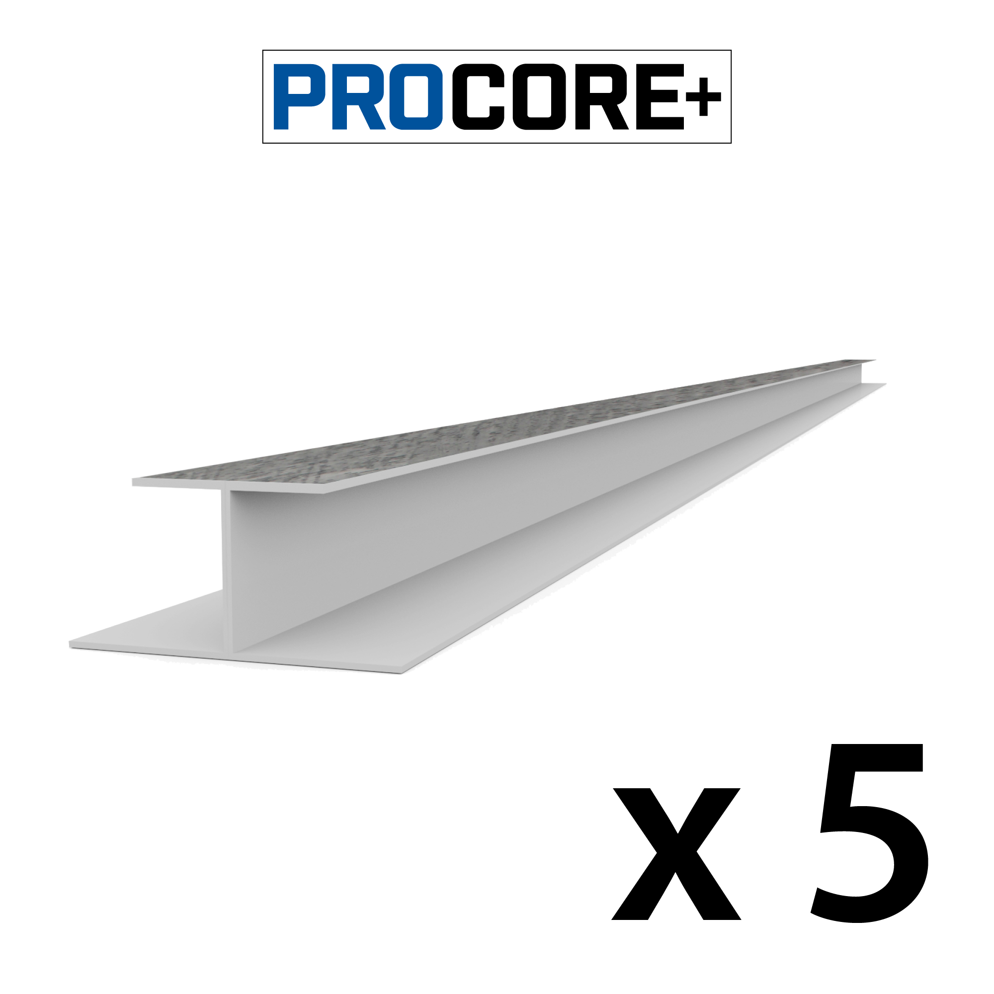 8 ft. PROCORE+ Gray Wood PVC H-Trim Pack