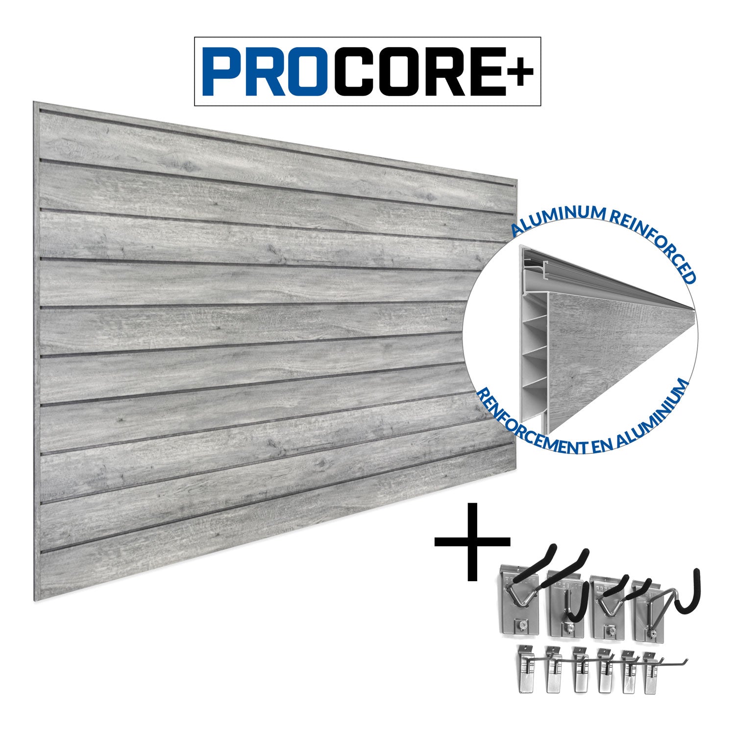 PROCORE+ Gray Wood Slatwall Mini Bundle