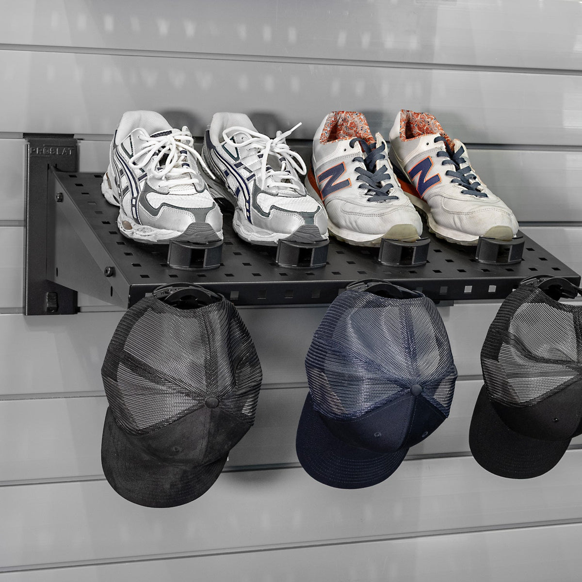24 in. Heavy Duty Metal Shelves with Shoe & Hat Clips – 2 Pack