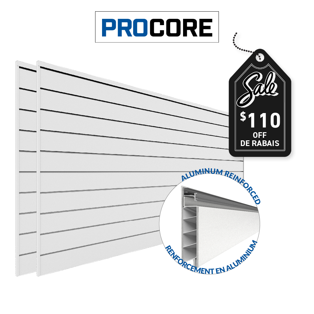 4 ft. x 8 ft. PROCORE PVC Slatwall – 2 Pack 64 sq ft