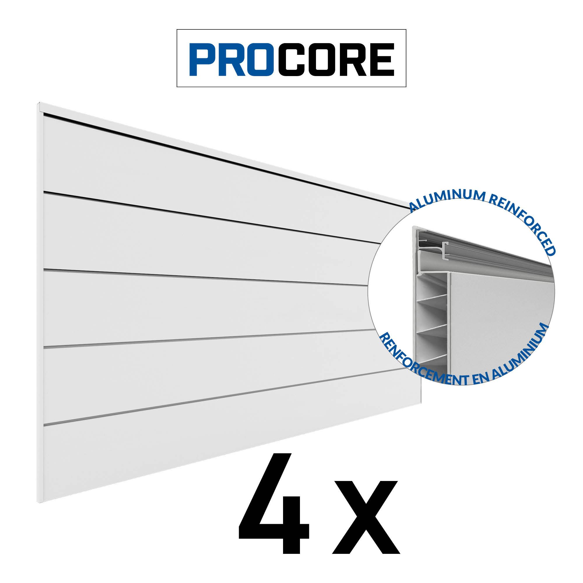 Panneaux PROCORE XL 4 pi x 8 pi – Ensemble de 4 (128 pieds carrés)