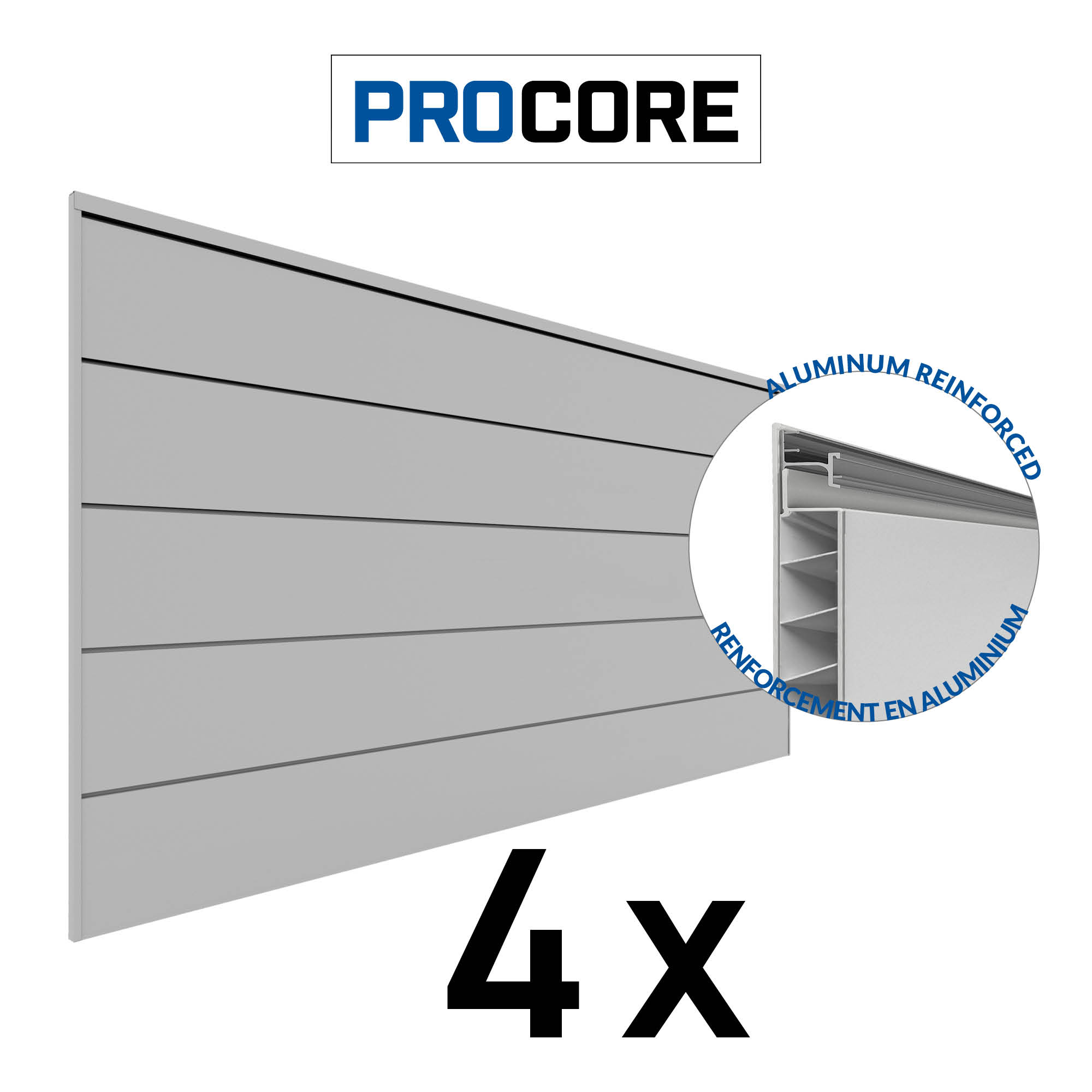 Panneaux PROCORE XL 4 pi x 8 pi – Ensemble de 4 (128 pieds carrés)