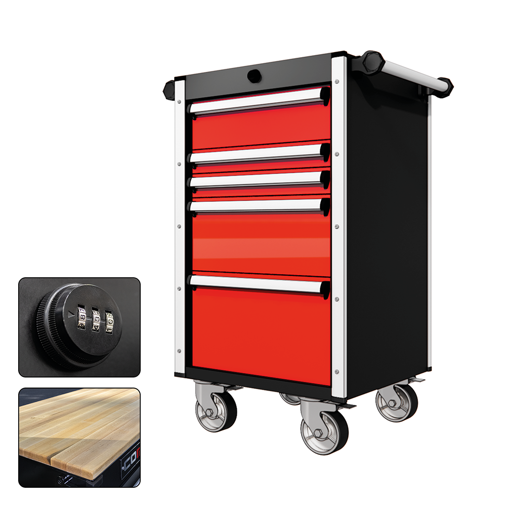 22 Series - 5 Drawers - Silver Handles - Traditional Casters