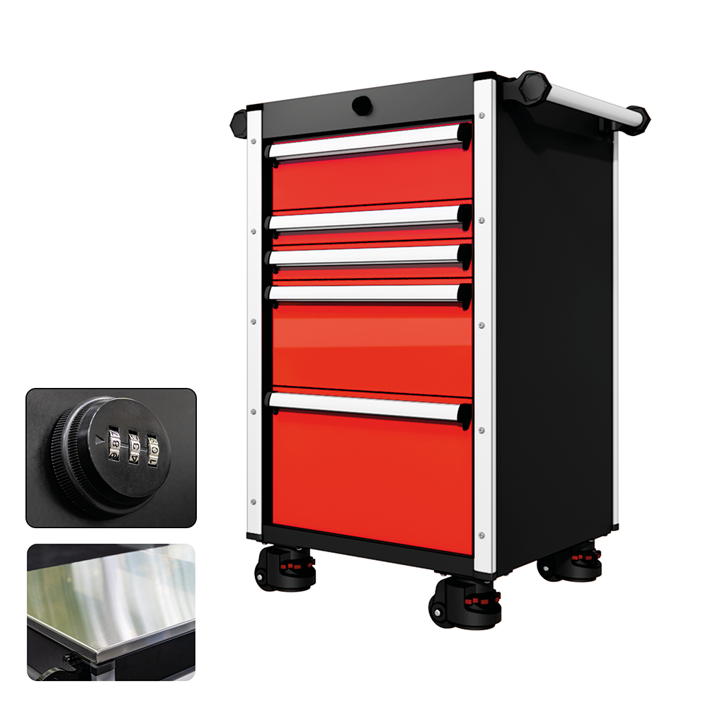 22 Series - 5 Drawers - Silver Handles - Foot Casters