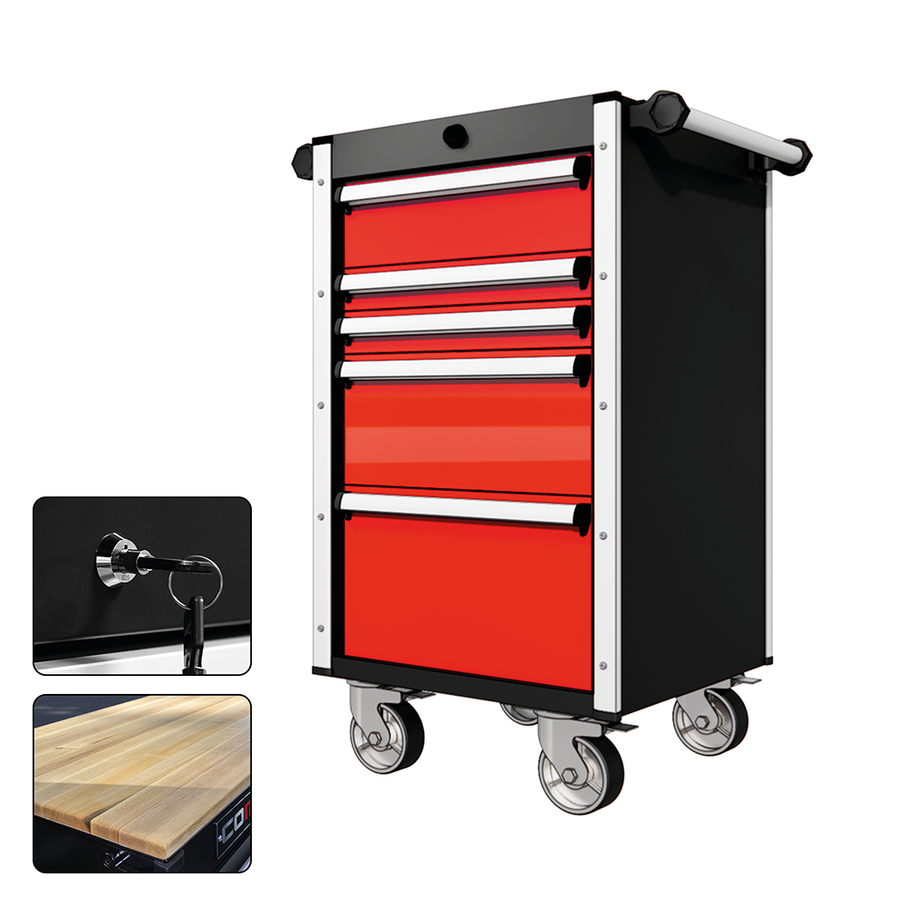 22 Series - 5 Drawers - Silver Handles - Traditional Casters