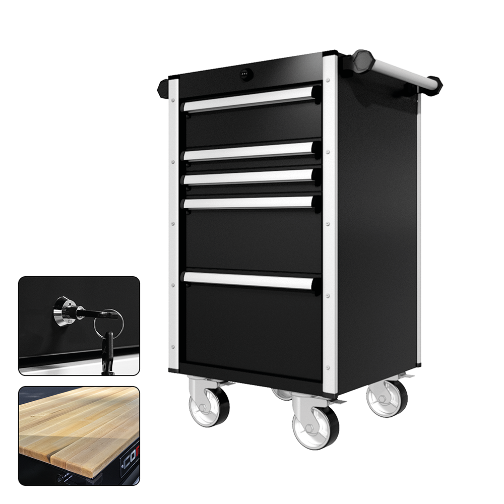 22 Series - 5 Drawers - Silver Handles - Traditional Casters