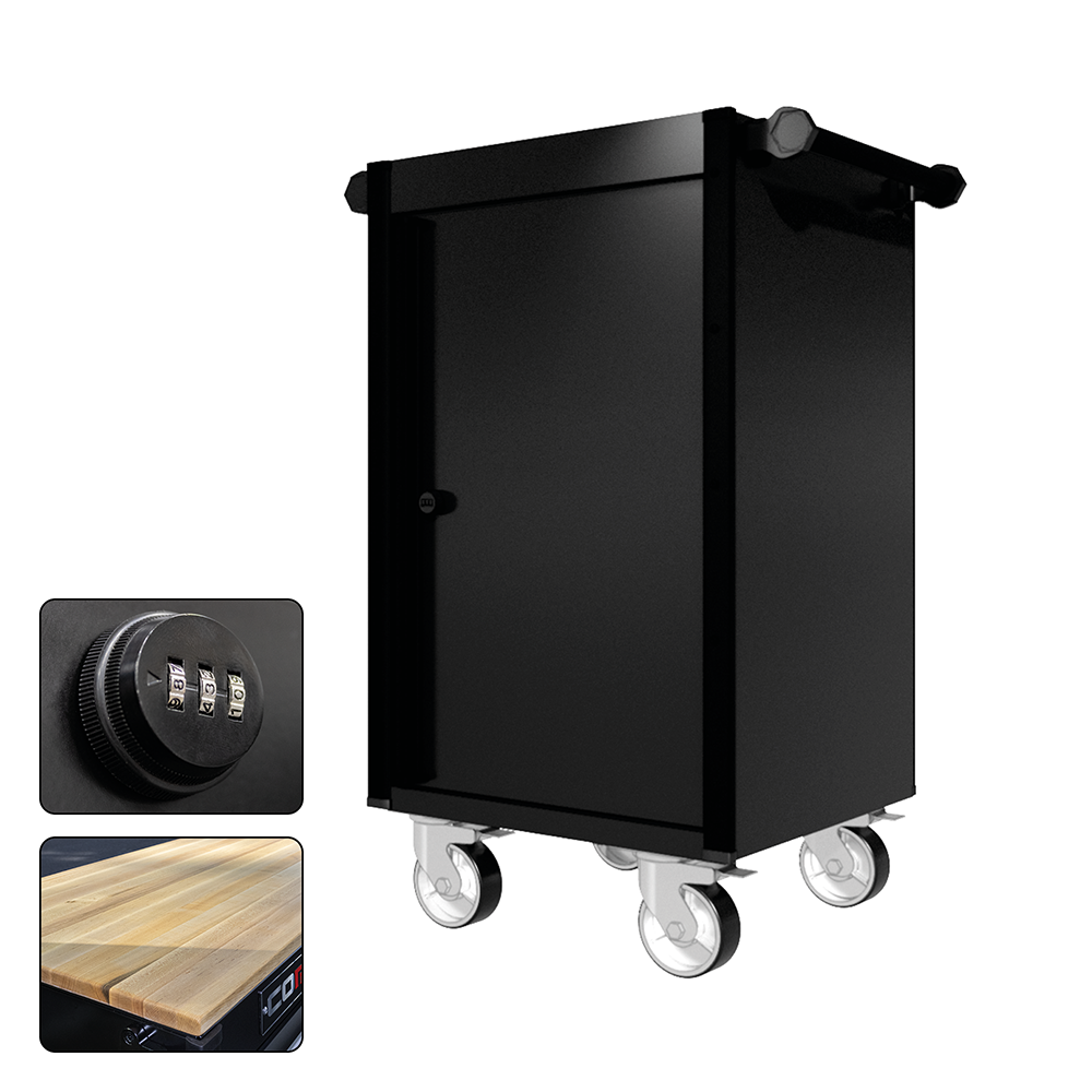 22 Series - Locker - Black Handles - Traditional Casters