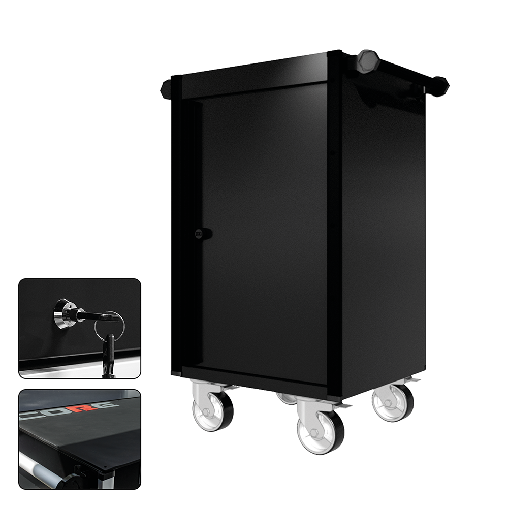 22 Series - Locker - Black Handles - Traditional Casters