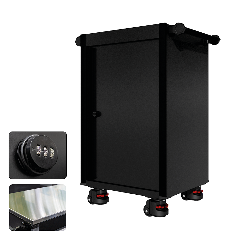 22 Series - Locker - Black Handles - Foot Casters