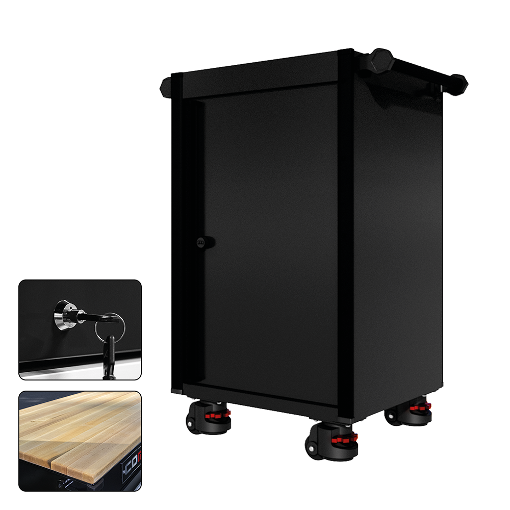 22 Series - Locker - Black Handles - Foot Casters