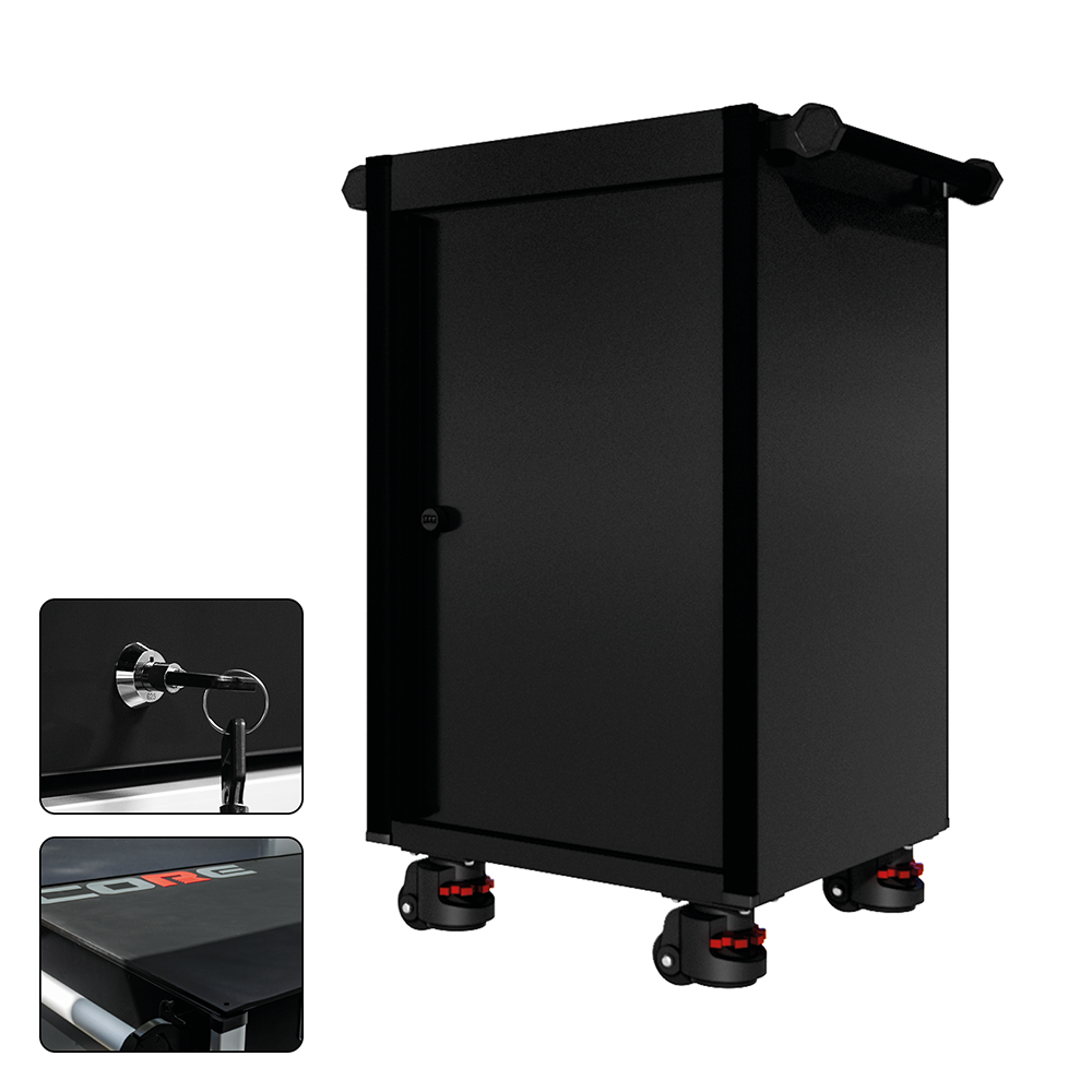 22 Series - Locker - Black Handles - Foot Casters