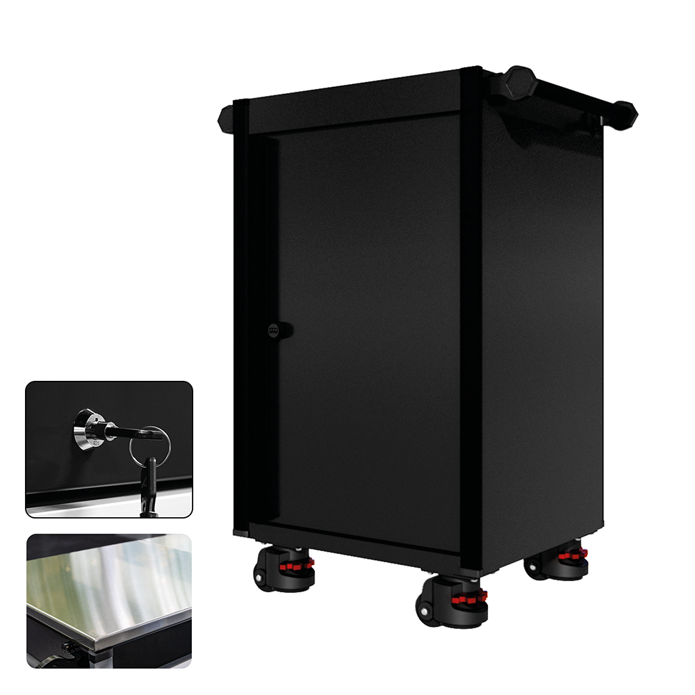 22 Series - Locker - Black Handles - Foot Casters