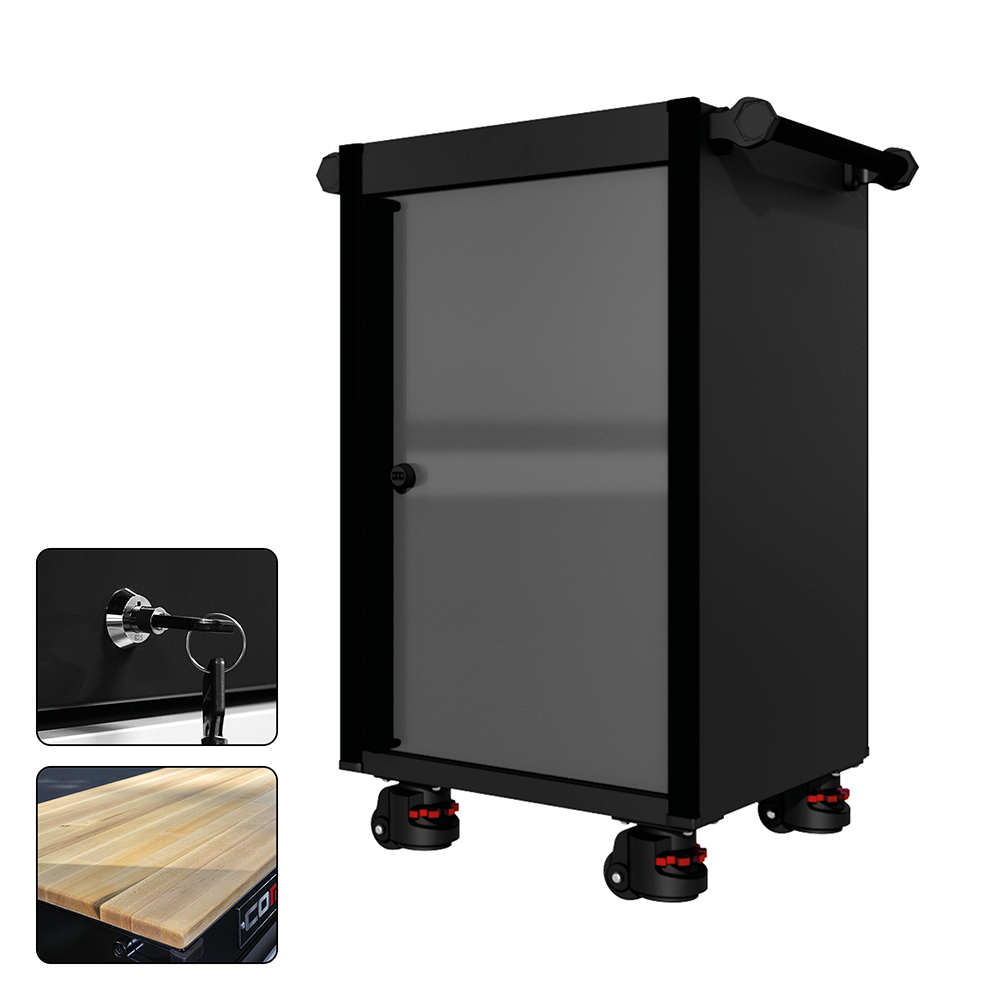 22 Series - Locker - Black Handles - Foot Casters