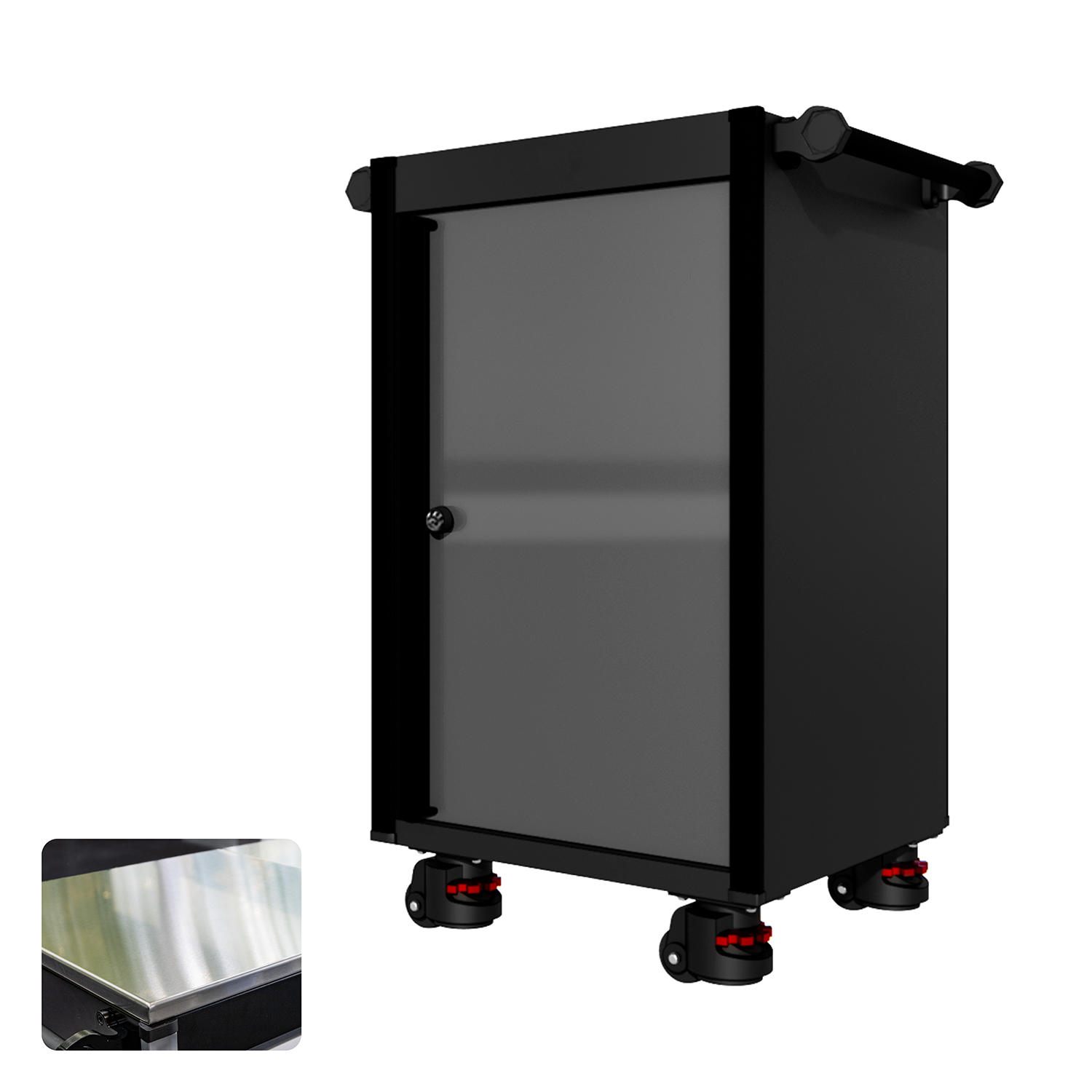 Série 22 - Casier – Poignées noires - Roulettes à pied