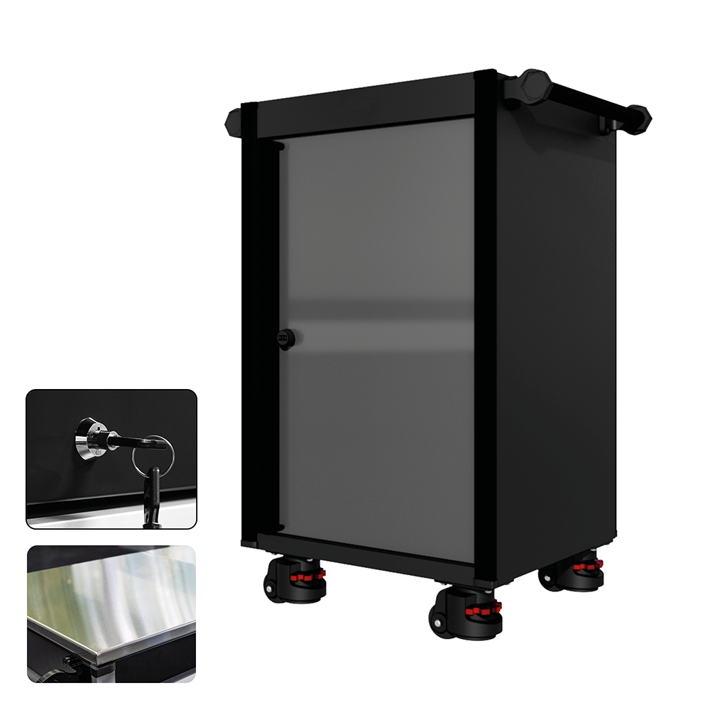 22 Series - Locker - Black Handles - Foot Casters