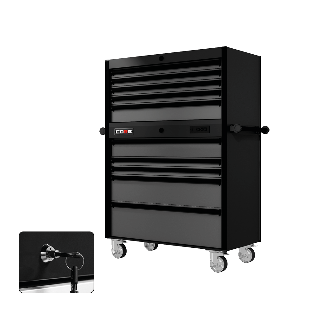 44 Series - 10 Drawers - Black Handles - Traditional Casters