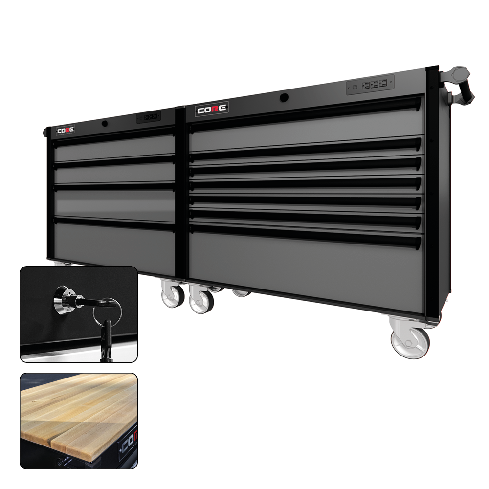 88 Series - 11 Drawers - Black Handles - Traditional Casters