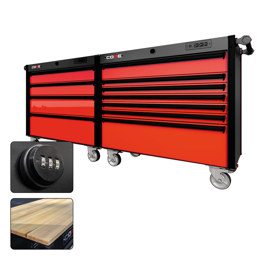 88 Series - 11 Drawers - Black Handles - Traditional Casters