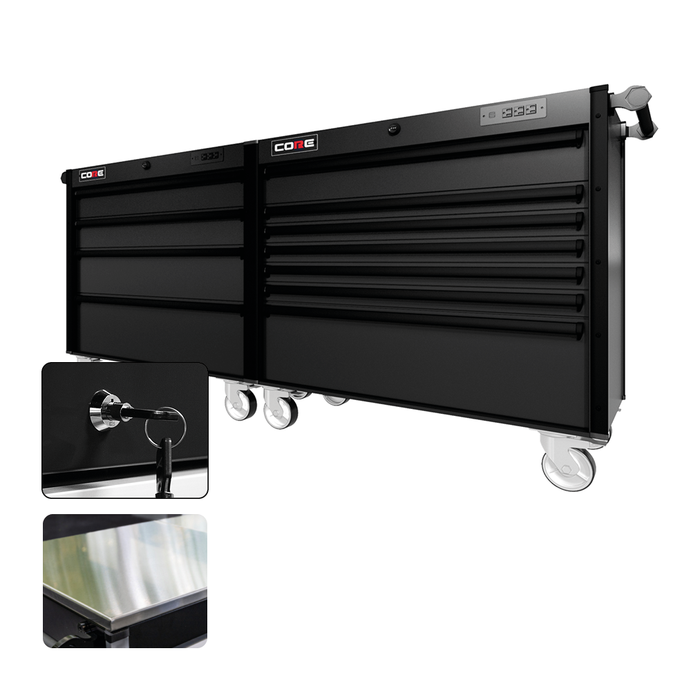 88 Series - 11 Drawers - Black Handles - Traditional Casters