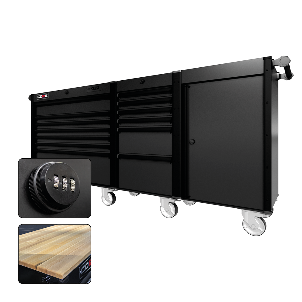 88 Series - 13 Drawers - Black Handles - Traditional Casters