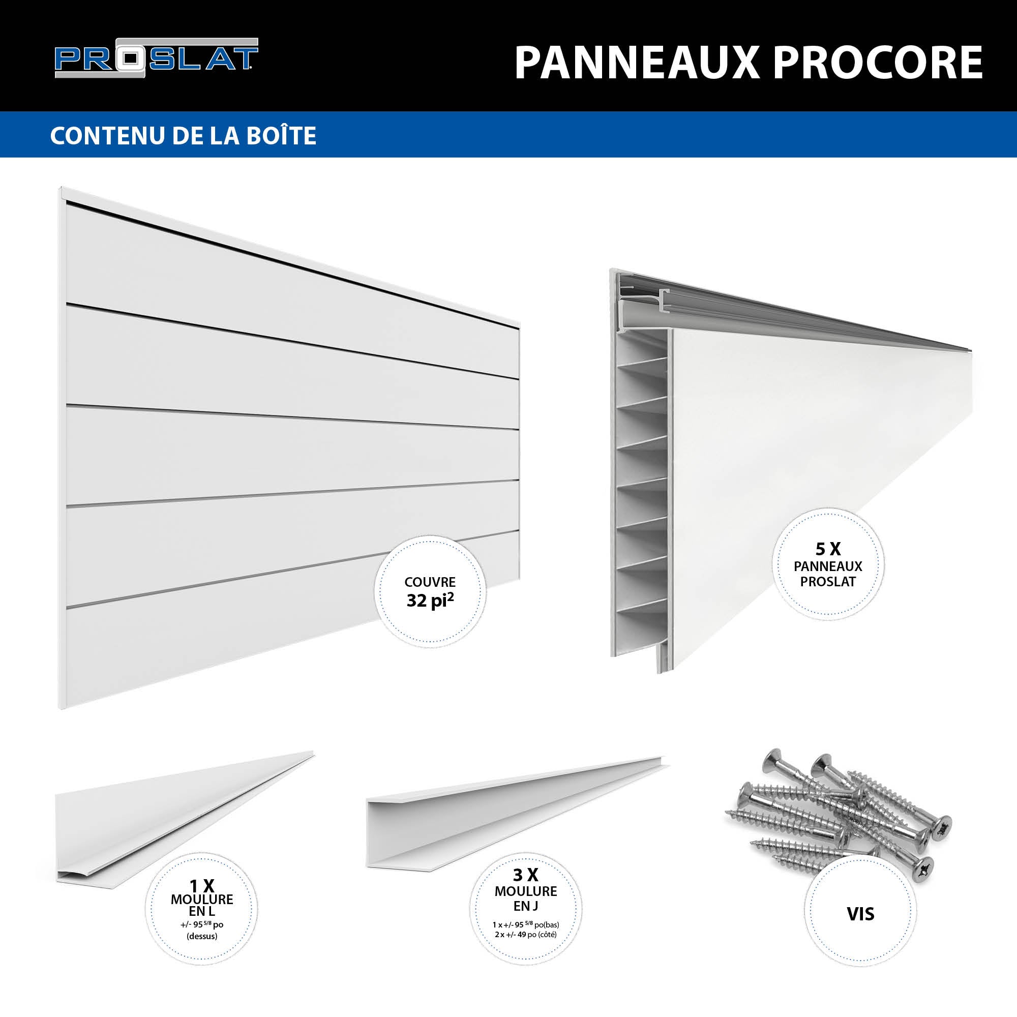 Panneaux PROCORE XL 4 pi x 8 pi