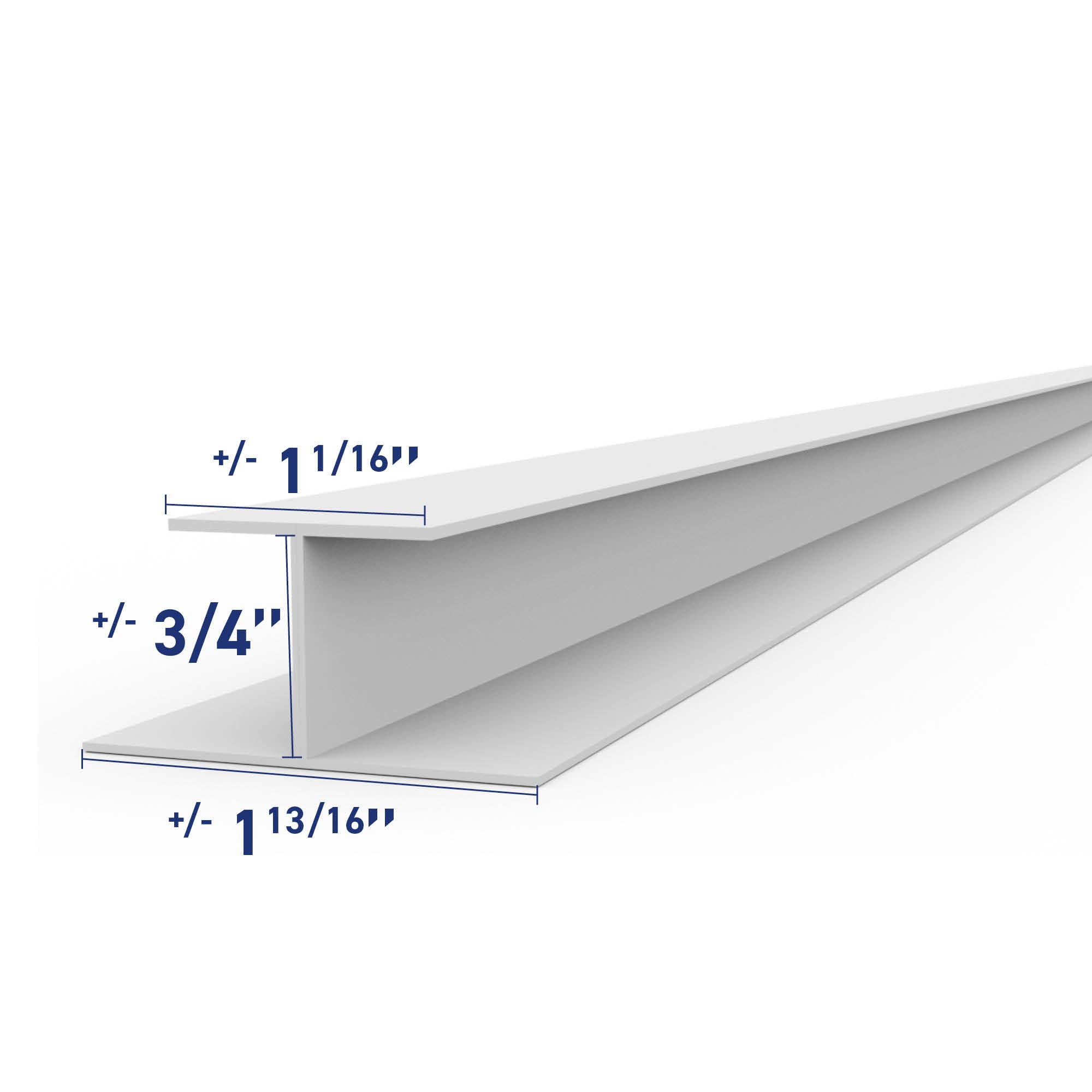 Moulure de PVC en H de 48.5 po