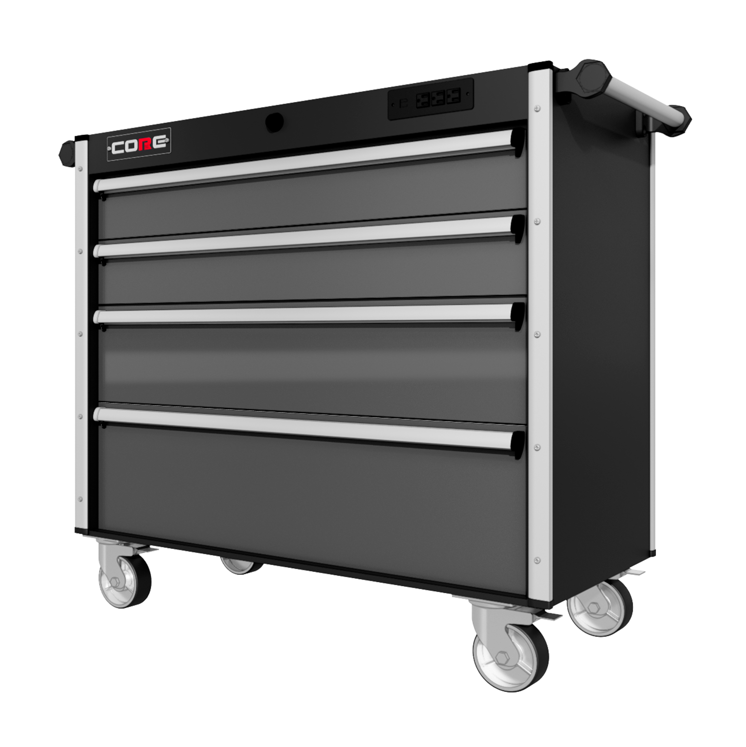 44 Series - 4 Drawers - Silver Handles - Traditional Casters