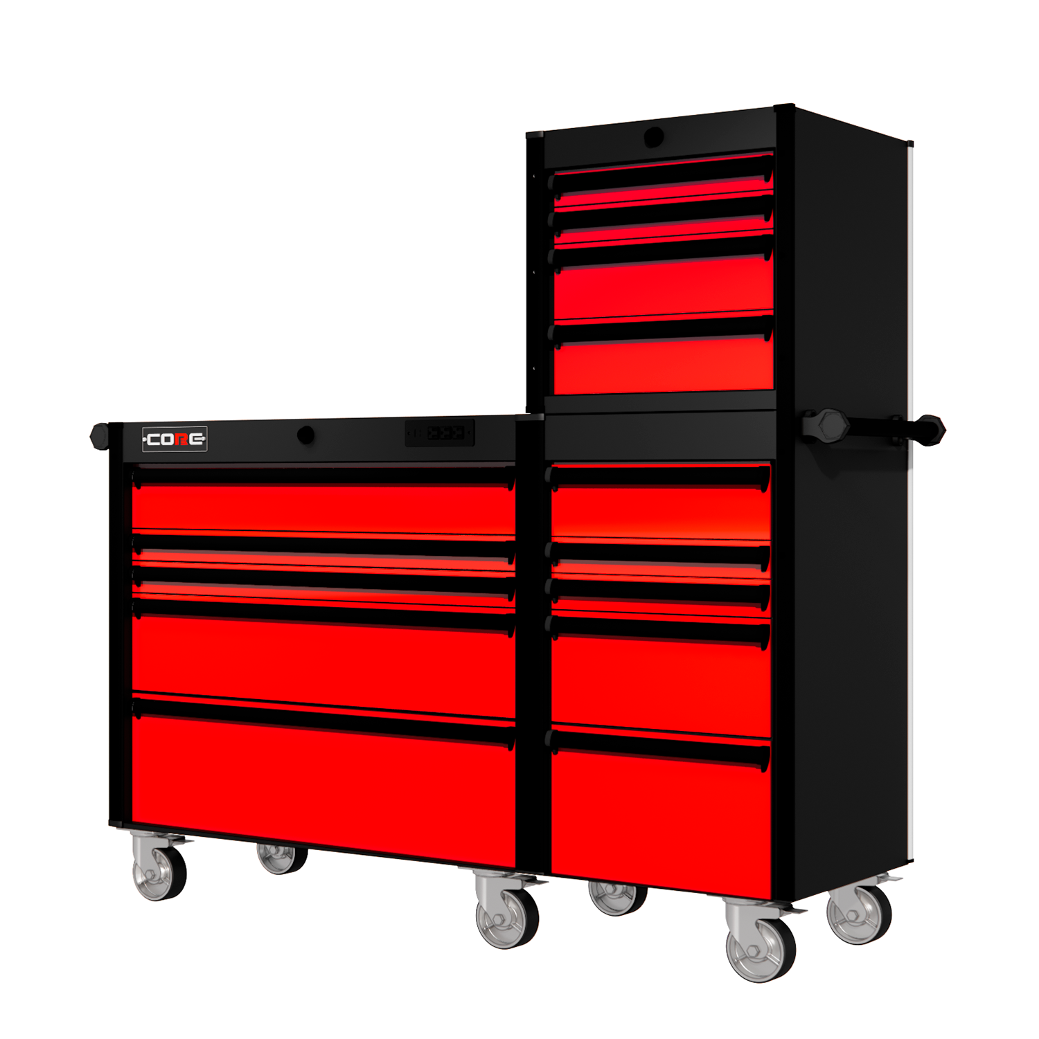 66 Series - 15 Drawers - Black Handles - Traditional Casters