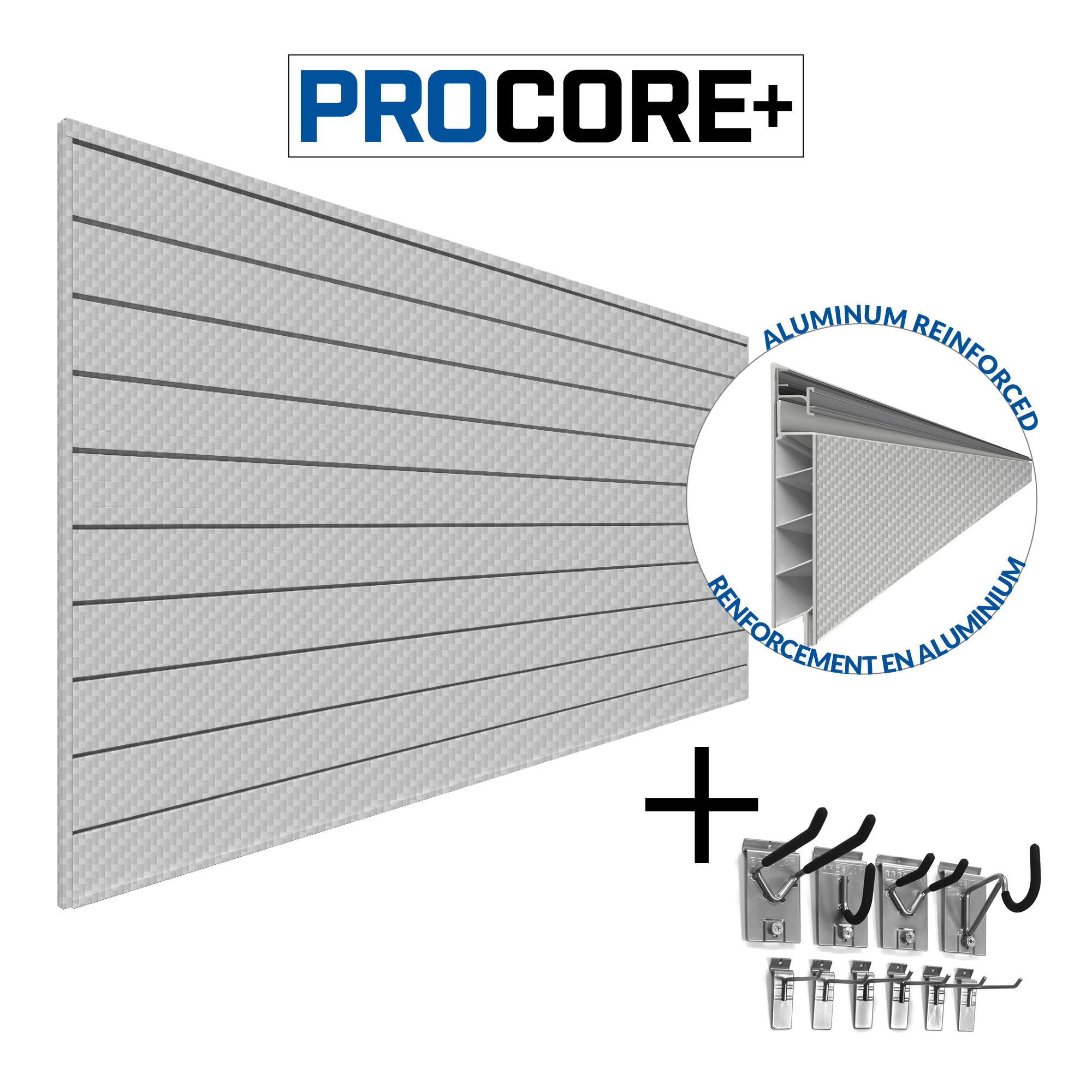 PROCORE+ Silver Grey Carbon Fiber Slatwall Mini Bundle