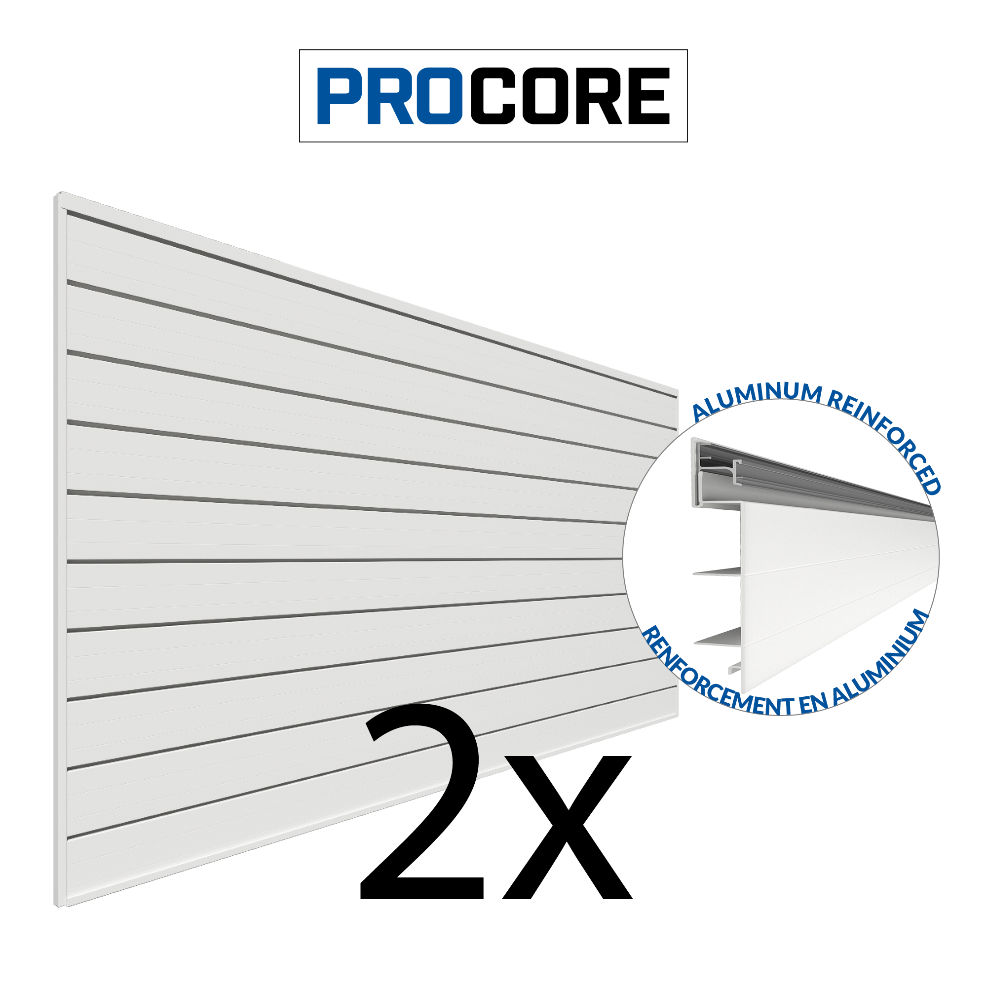 4 x 8 ft. PROCORE PVC Slatwall – 2 Pack 64 sq ft