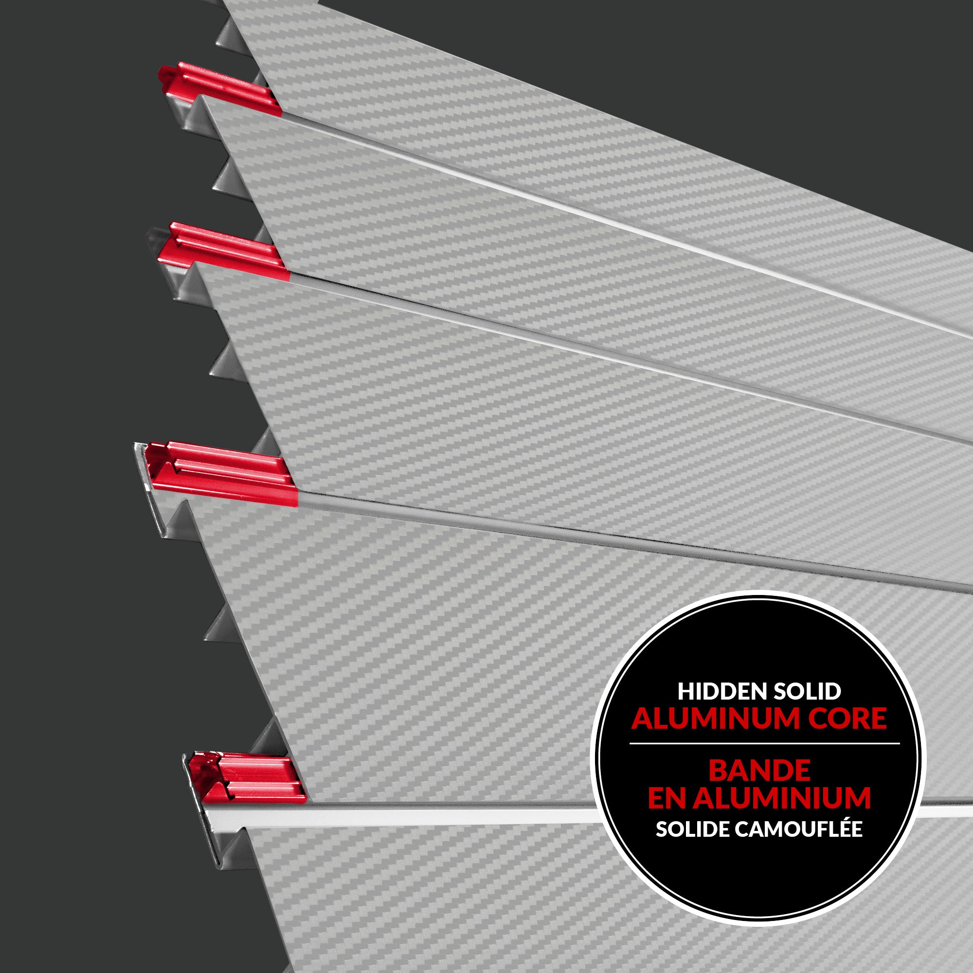 4 x 8 ft. PROCORE PLUS Silver gray carbon fiber PVC Slatwall